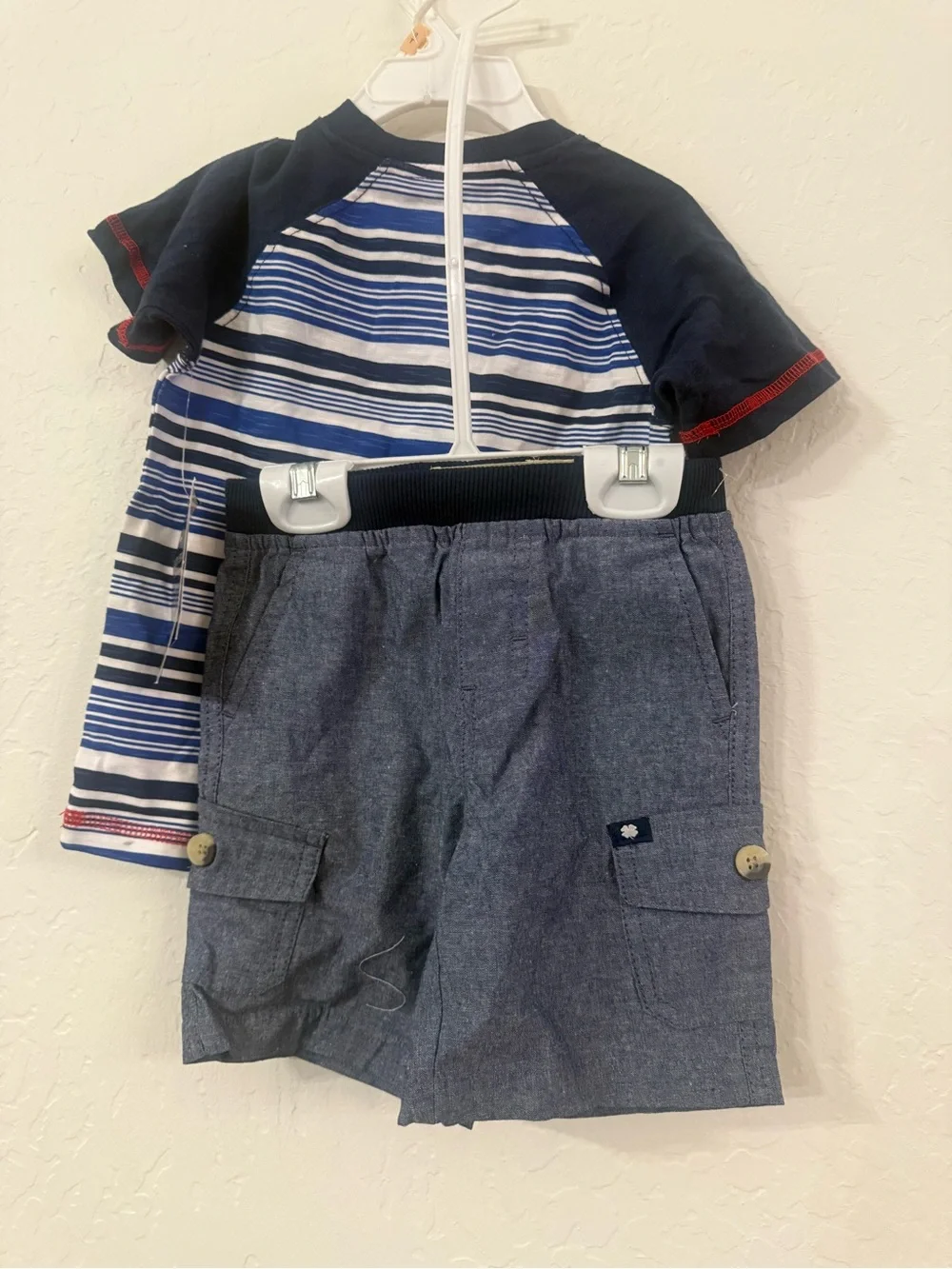 Lucky Brand Navy, White & Blue Striped Short Sleeve Tee